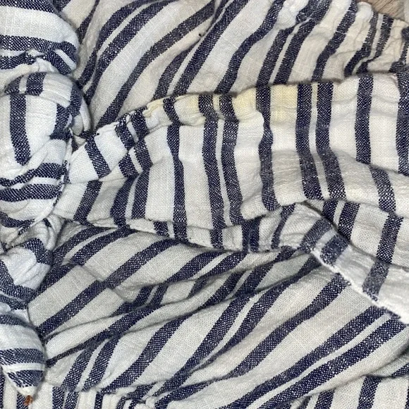 Aerie strapless jumpsuit blue white stripe bandeau jogger tie front jumpsuit - Picture 6 of 6